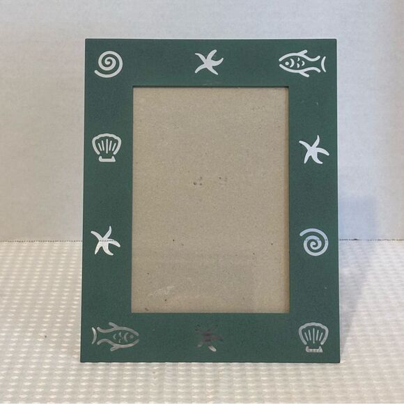 Noble Designs Green Decorative Metal Beach Seashore Photo Frame 5" x 7" - Picture 2 of 4